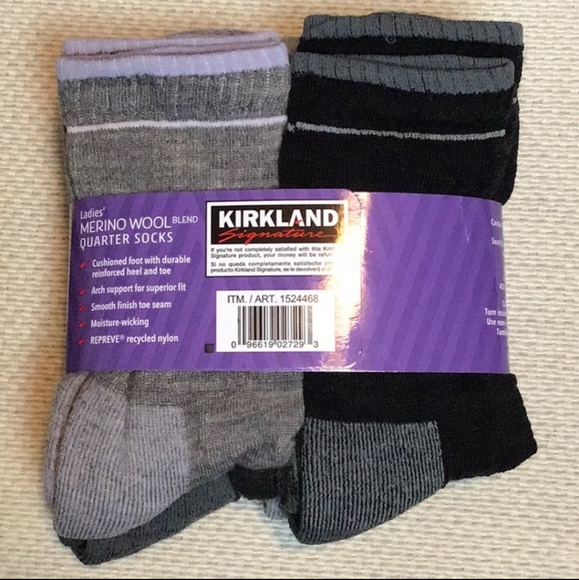 Kirkland Signature Ladies' Merino Wool Blend Quarter Socks 4 Pairs - Picture 2 of 5